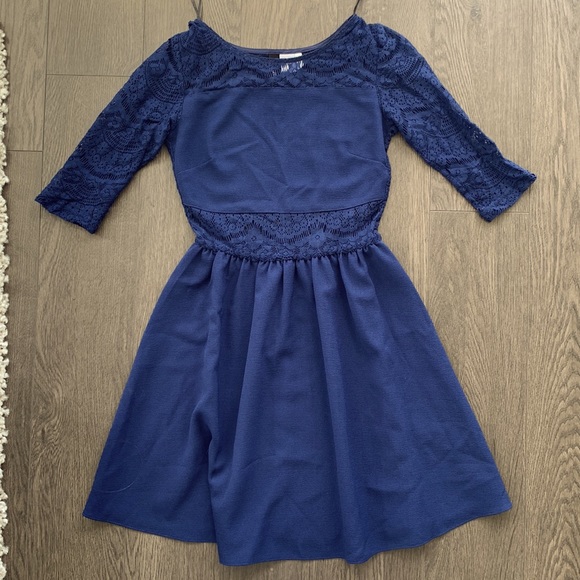 H&M Dress Dark Blue Sz 2 - Picture 1 of 4